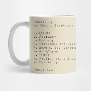 Thumbs Up Track List Mug